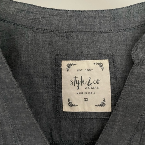 Style & Co Boho Eyelet Sleeve Top Size 3XL - Picture 6 of 8